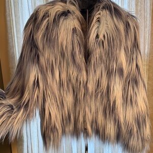bagatelle Long haired Fun Fur in shades of blue/grey with Satin-Lining